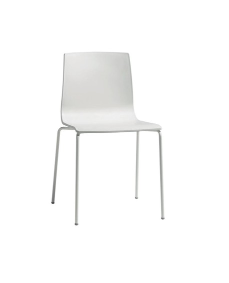 Chaise blanche pour espace collectif de face 