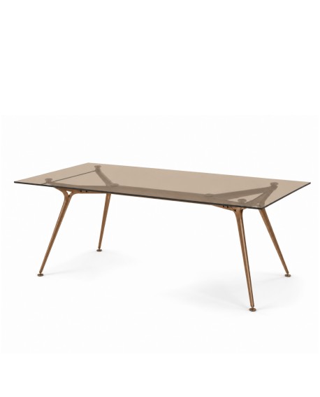 Bureau de direction Arkitek, plateau verre. Design espagnol disponible à La Réunion chez Offital.