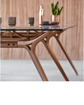 Bureau de direction Arkitek, plateau verre. Design espagnol disponible &agrave; La R&eacute;union chez Offital.