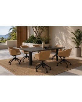 Fauteuil de reception sur roulette Lounge pour vos bureaux &agrave; La R&eacute;union